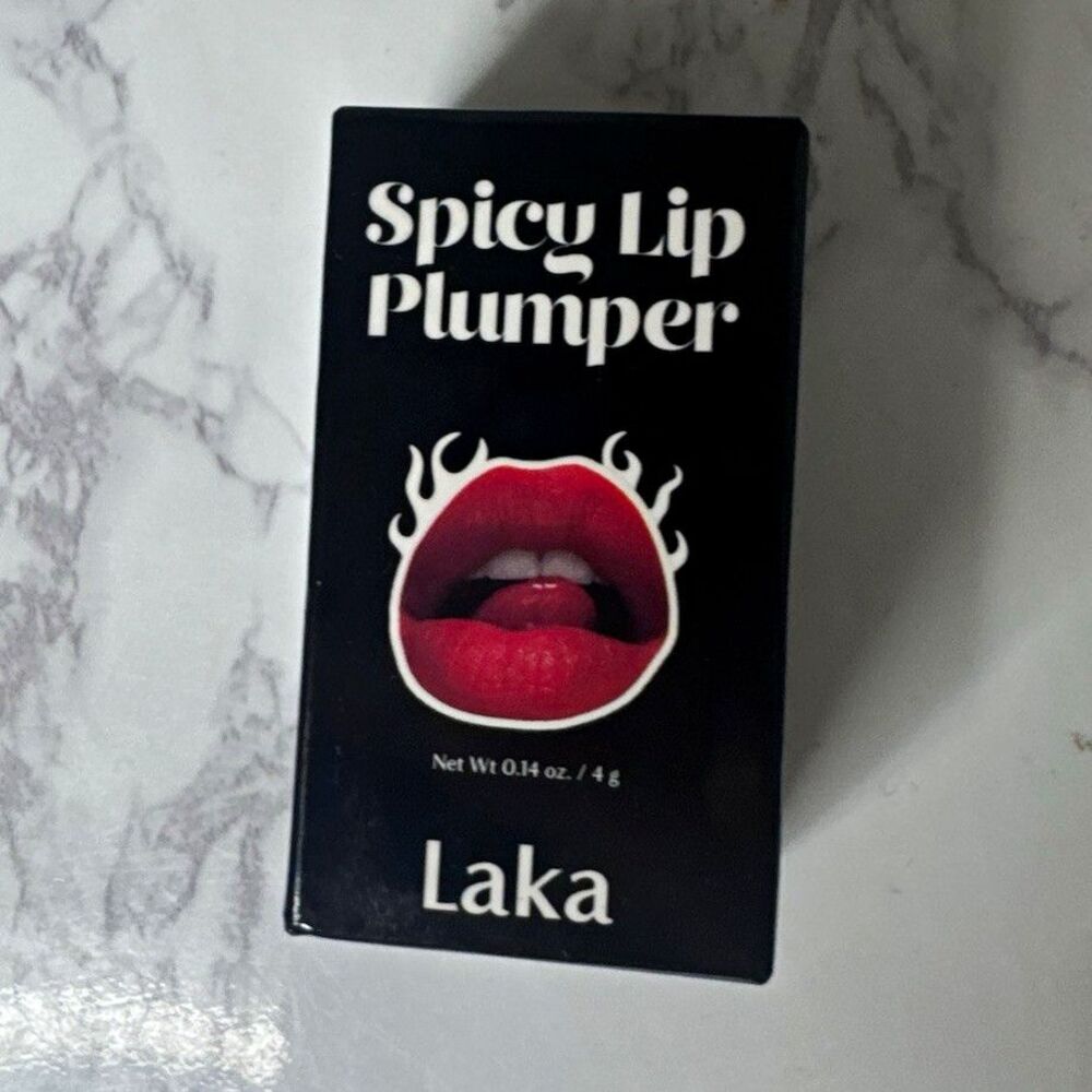 Laka Spicy Lip Plumper Balm Red Shade 01 Plumping Effect, 0.14 oz / 4 g